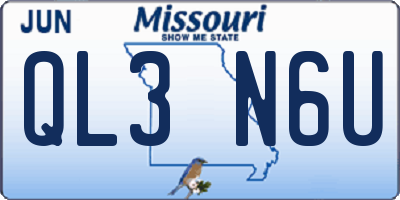 MO license plate QL3N6U