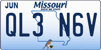 MO license plate QL3N6V