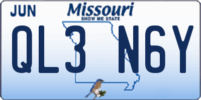 MO license plate QL3N6Y