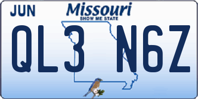 MO license plate QL3N6Z