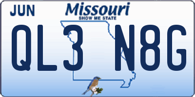 MO license plate QL3N8G