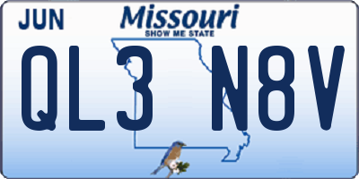 MO license plate QL3N8V