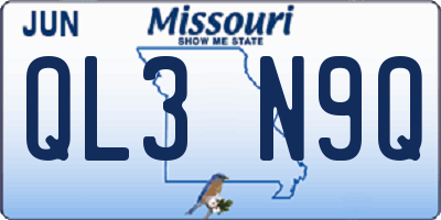 MO license plate QL3N9Q