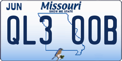 MO license plate QL3O0B