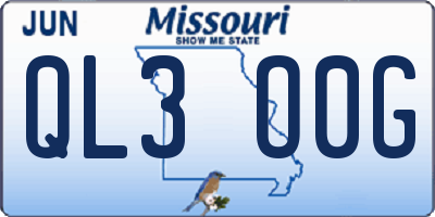 MO license plate QL3O0G
