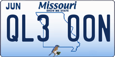 MO license plate QL3O0N