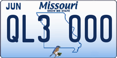 MO license plate QL3O0O