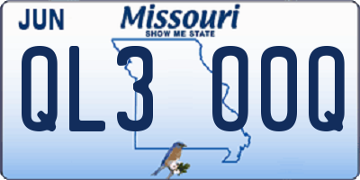MO license plate QL3O0Q