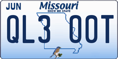 MO license plate QL3O0T