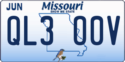 MO license plate QL3O0V