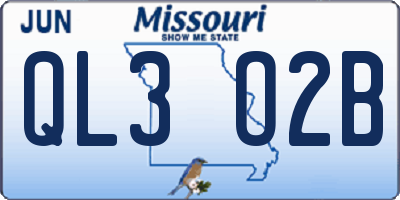 MO license plate QL3O2B