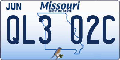 MO license plate QL3O2C
