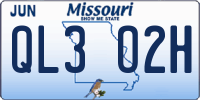 MO license plate QL3O2H