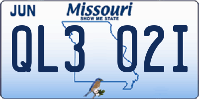 MO license plate QL3O2I