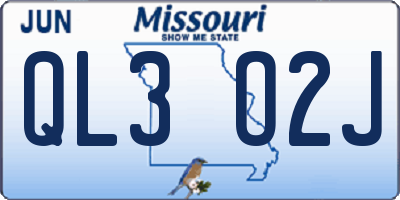 MO license plate QL3O2J