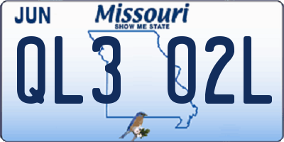 MO license plate QL3O2L