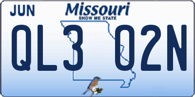 MO license plate QL3O2N