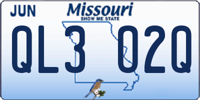 MO license plate QL3O2Q