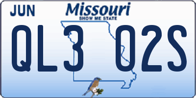 MO license plate QL3O2S