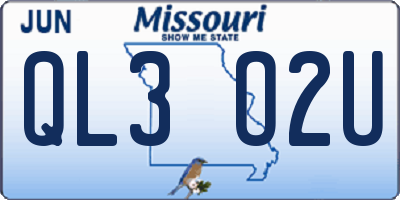 MO license plate QL3O2U