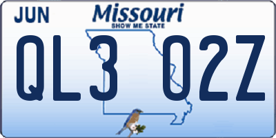 MO license plate QL3O2Z