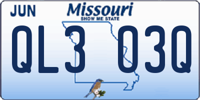 MO license plate QL3O3Q