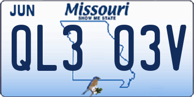 MO license plate QL3O3V