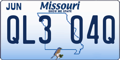 MO license plate QL3O4Q