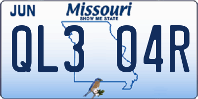 MO license plate QL3O4R