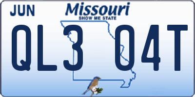 MO license plate QL3O4T