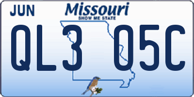 MO license plate QL3O5C