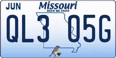 MO license plate QL3O5G