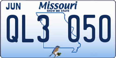 MO license plate QL3O5O