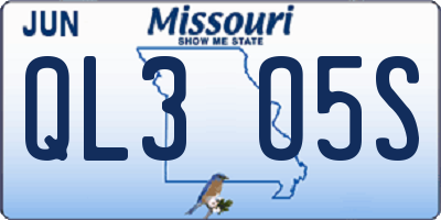 MO license plate QL3O5S