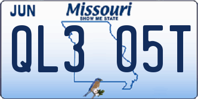 MO license plate QL3O5T