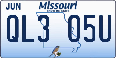 MO license plate QL3O5U