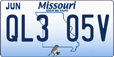 MO license plate QL3O5V