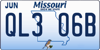 MO license plate QL3O6B