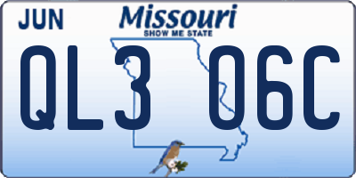 MO license plate QL3O6C