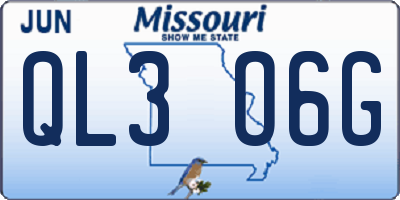 MO license plate QL3O6G