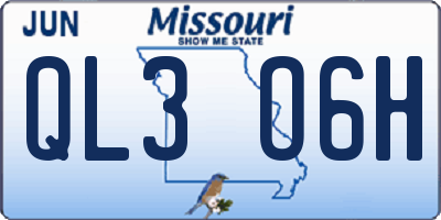 MO license plate QL3O6H