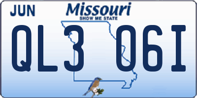 MO license plate QL3O6I