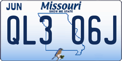 MO license plate QL3O6J