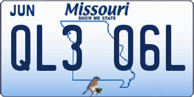 MO license plate QL3O6L