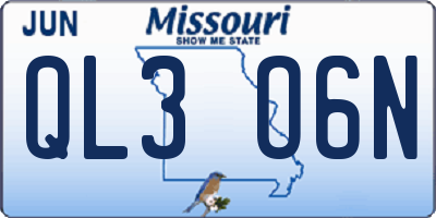 MO license plate QL3O6N