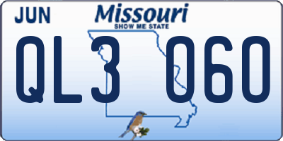 MO license plate QL3O6O
