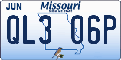 MO license plate QL3O6P