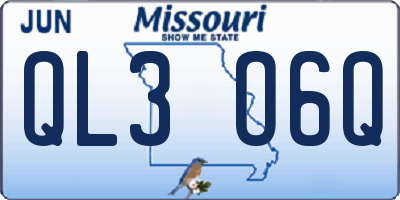 MO license plate QL3O6Q