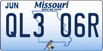 MO license plate QL3O6R