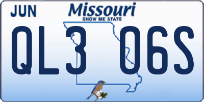 MO license plate QL3O6S
